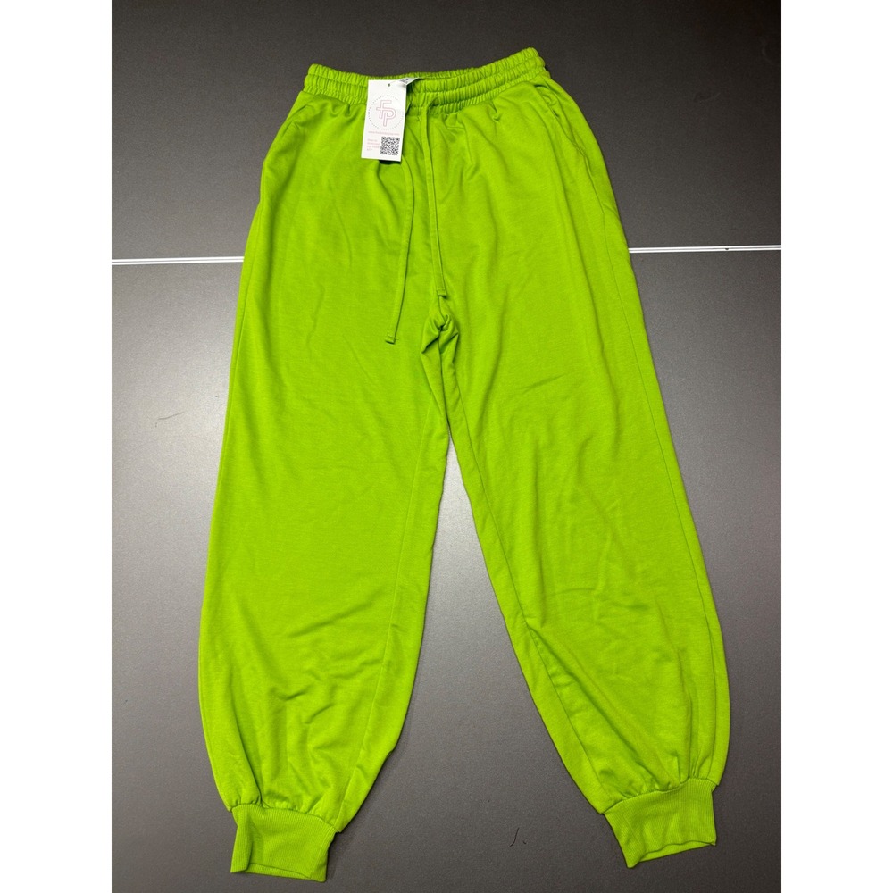 Zenana Lime Green Joggers Neon Sweatpants RP-8043AB Small comfy casual